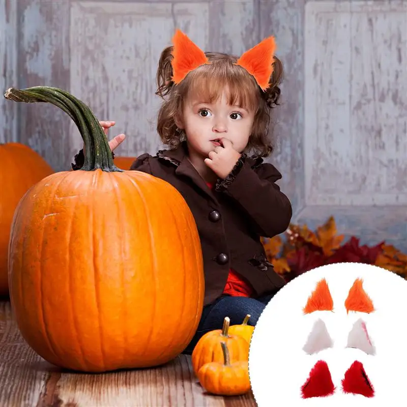 

3 Pairs Adorable Stylish Cat Ear Headdress Cosplay Hairpin for Woman Girls Party