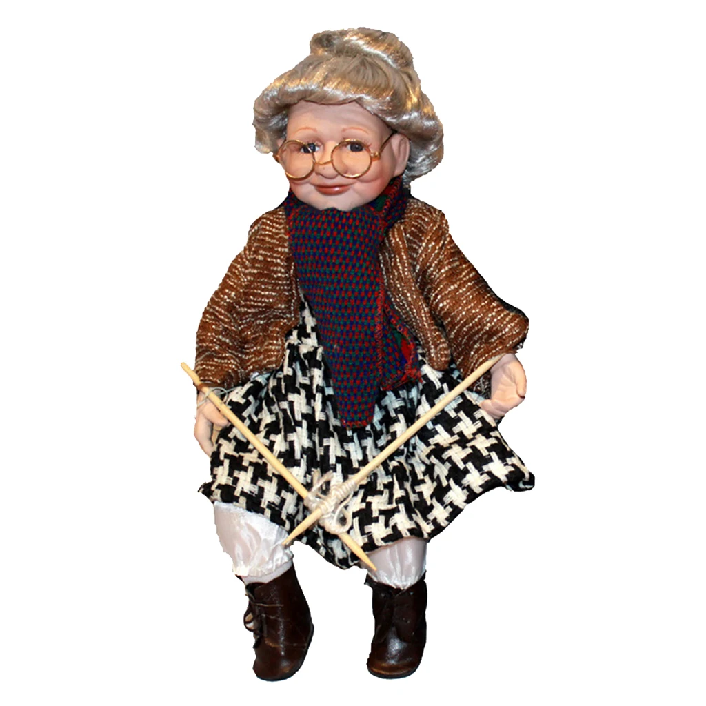 

Elegant Porcelain Doll Collectible Lovely Grandma Miniature Toy Collections