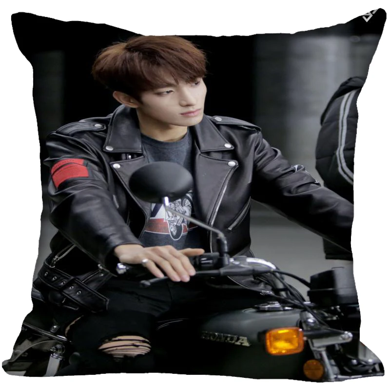 Новинка квадратные шелковые наволочки Kpop с принтом Seventeen сатиновая наволочка для