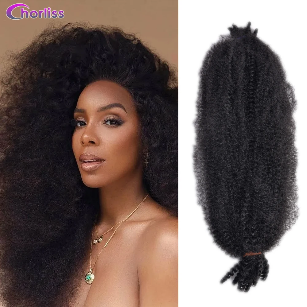

Synthetic Kinky Marley Braiding Hair Springy Afro Twist Crochet Hair Extensions Soft Bulk Marely Braids For African Women