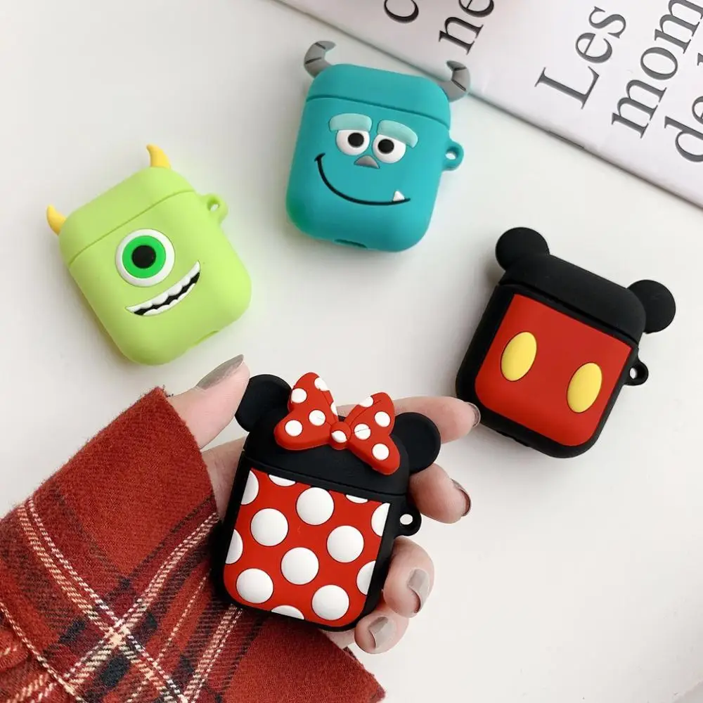 

Cartoon Mickey Minnie AirPods Silicone Case Apple 1/2 Generation Wireless Headset Shell Creative Toy