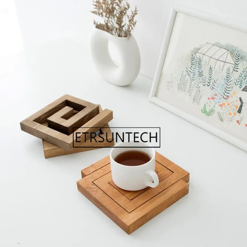 

20pcs Wooden Heat Resistant Placemat Creative Natural Wood Coasters Anti-Slip Pot/Bowl Holder Japan Style Cups Stand