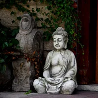 Large Vintage Indoor Outdoor Buddha Statue Zen Buddhism Figurine Sculpture Home Office Outdoor Garden Decoration Ornament Crafts