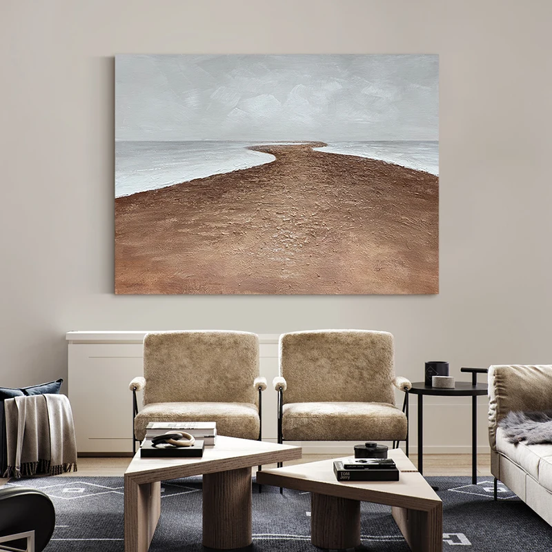

Hand Painted Oil Painting on Canvas Abstract Simple and Modern Living Room Bedroom Home Decor Wall Hanging Art Artwork No Framed