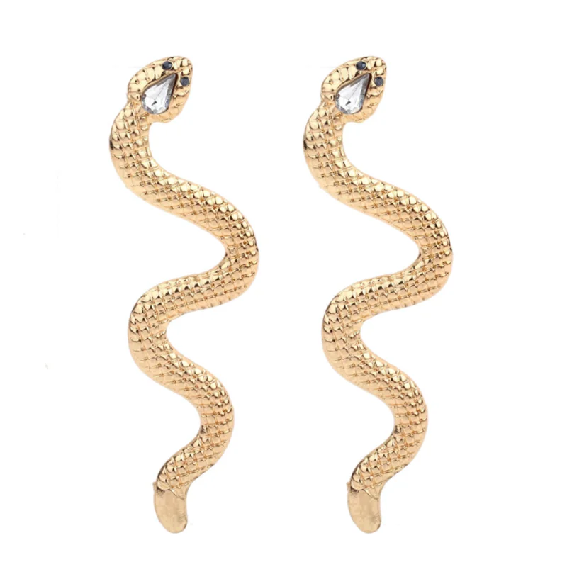 Увеличенные длинные серьги в виде змеи женские животных ювелирные изделия стиле