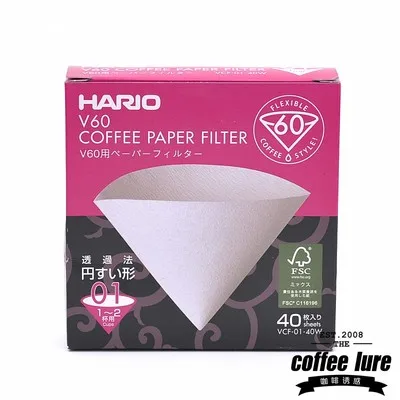 Фильтр Hario V60 для кофе 01 02 шт фильтры из натуральной бумаги эспрессо 4 чашки