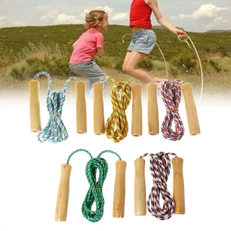 Горячая 2 м деревянная ручка Скакалка ребенок фитнес оборудование практика