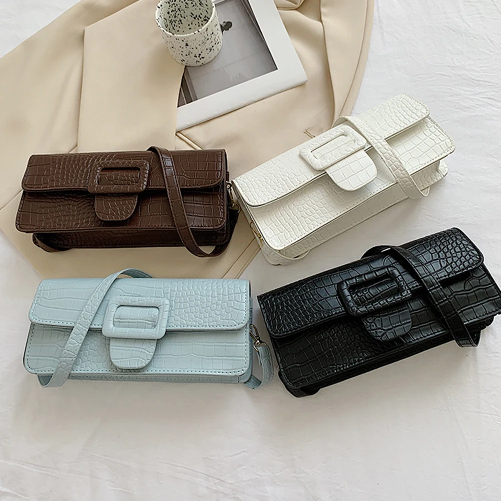 

Модная сумка через плечо с крокодиловым узором, ретро-сумка с узором подмышек, сумки через плечо из искусственной кожи с клапаном