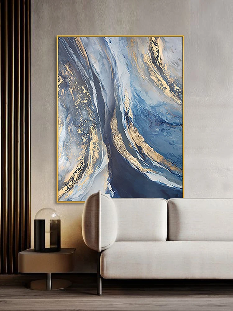 

100% ручная роспись абстрактный Золотой искусство постер на стену большая картина, масляная живопись на холсте Лофт эстетика домашний декор ...