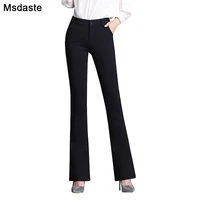 fashion office lady pants black color spring autumn winter wear women pants high waist elastic female trousers korean style pant