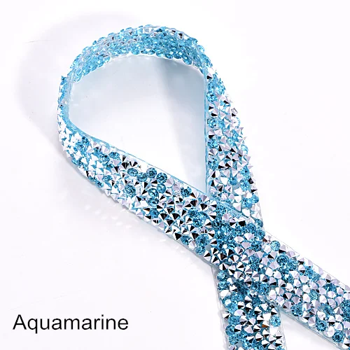 Aquamarine 1 ярд/лот ширина 3 см много цветов стразы окантовка серебряные стразы окантовка пояса стразы Обрезка DIY B3681 - Цвет: Aquamarine