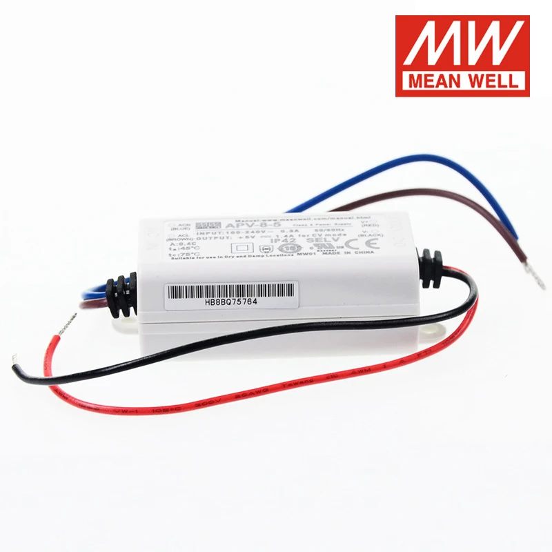 Импульсный источник питания с одним выходом Тайваньская компания MEAN WELL Apv-8 8 Вт 5 В