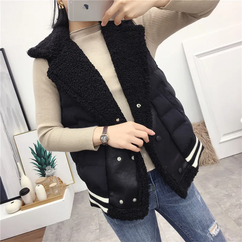 Женский хлопковый жилет MUMUZI Приталенный с буквенным принтом воротником из