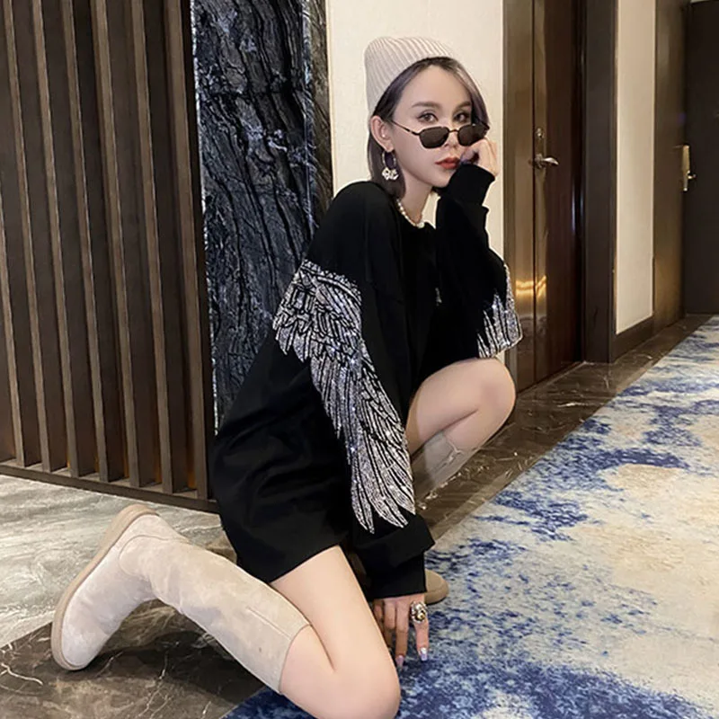 Женская футболка с крыльями длинным рукавом для весны и осени 2021 | одежда