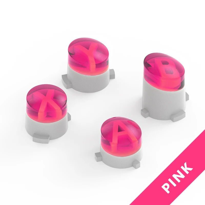 Transparent pink Replacement Buttons ABXY Kit for Microsoft Xbox One/Slim Spare parts Button For Xbox One Elite Wireless Controller Accessories - Цвет: Transparent pink