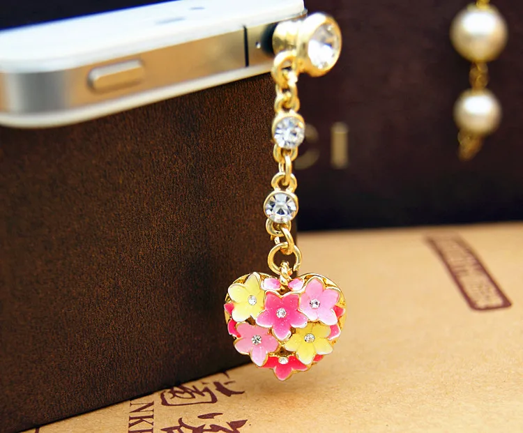 Тонкие капли масла цветные цветы и сердечки защита от пыли штекер для iPhone 6 Samsung