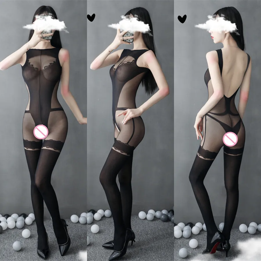 Женское Эротическое нижнее белье комбинезон с открытой промежностью размера