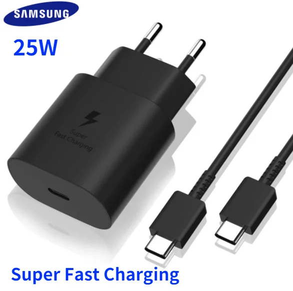 25W Super Fast Charger for Samsung S21 Note 2010 A70 Cargador Power Adapter For Galaxy Note20 S20 A90 A80 S10 5G TypeC Cable