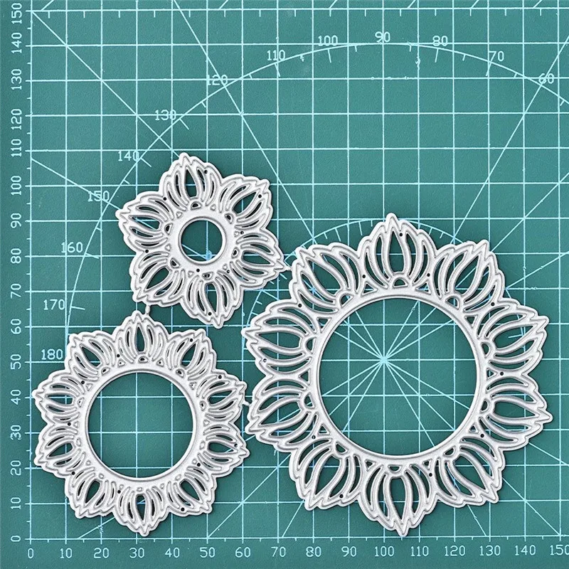 DiyArts цветок штампы солнце венок металла резки штампы для Крафтовая окраска изготовление скрапбукинга тиснение штампованный по трафарету