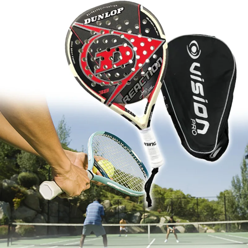 

2021 New Men Padel Tennis Racket Carbon Fiber Soft EVA Face Dunlop Beach Racquet Racket On Padel Court Multicolor Options