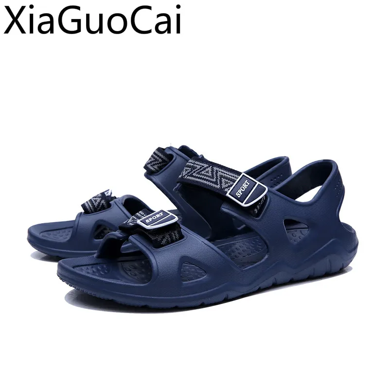 Summer Men's Sandals Plastic Classic Pu Unisex Flat Sandals Personality Couples Beach Sandals