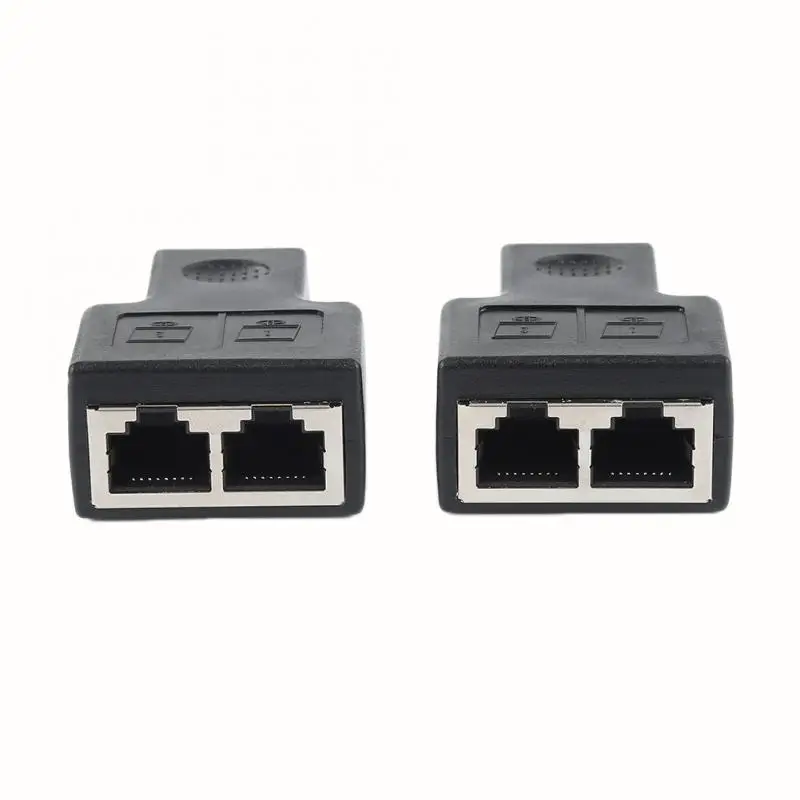 2xRJ45 Adapter Connector 1 To 2 Ways Ethernet Network Cable Female Splitter Extender Plug 8 Core Jack Socket For Laptop Docking |