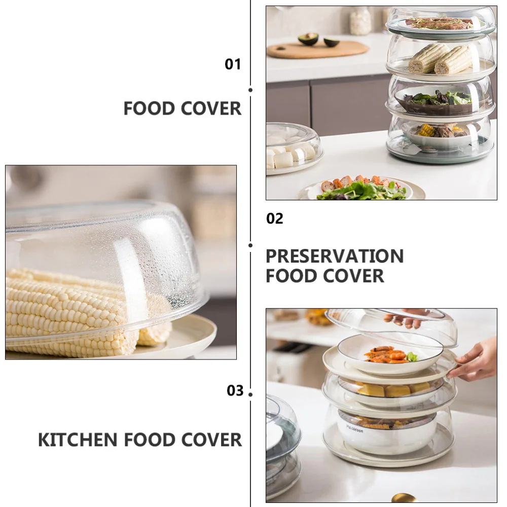 

1pc Stackable Dish Cover Kitchen Food Heat Preservation Cover Dustproof Cover