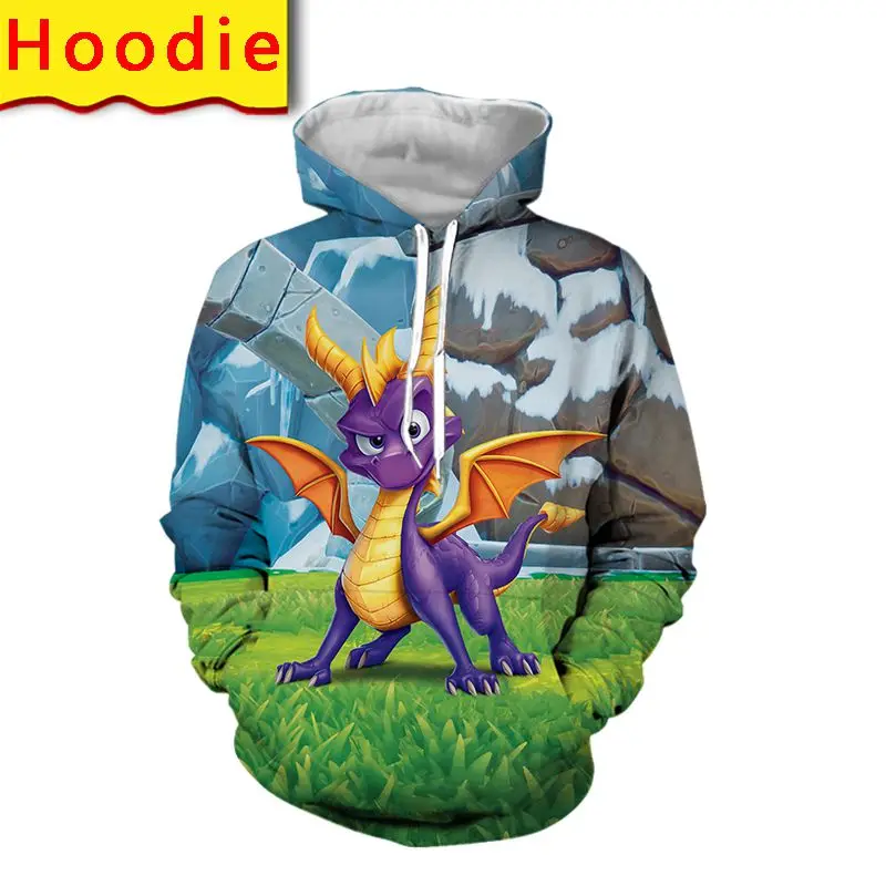 Мужская толстовка с капюшоном и принтом дракона в стиле Харадзюку | одежда