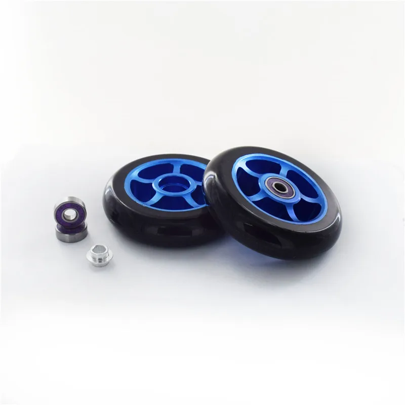 2 pieces/lot Aluminium Alloy Steel Hub High Elasticity and Precision speed skating Skateboard wheel 88A 100mm Scooter Wheel