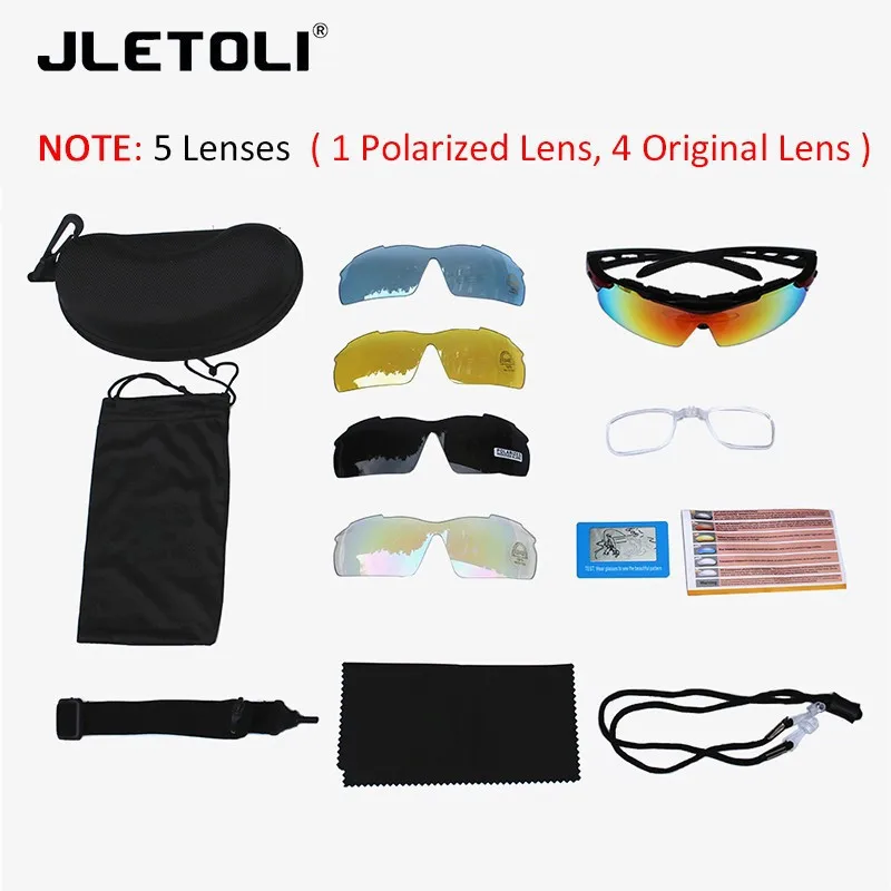JLETOLI, поляризационные велосипедные очки, спортивные солнцезащитные очки, мужские, ветрозащитные, велосипедные очки, женские, Oculos Ciclismo Mtb, 5 линз