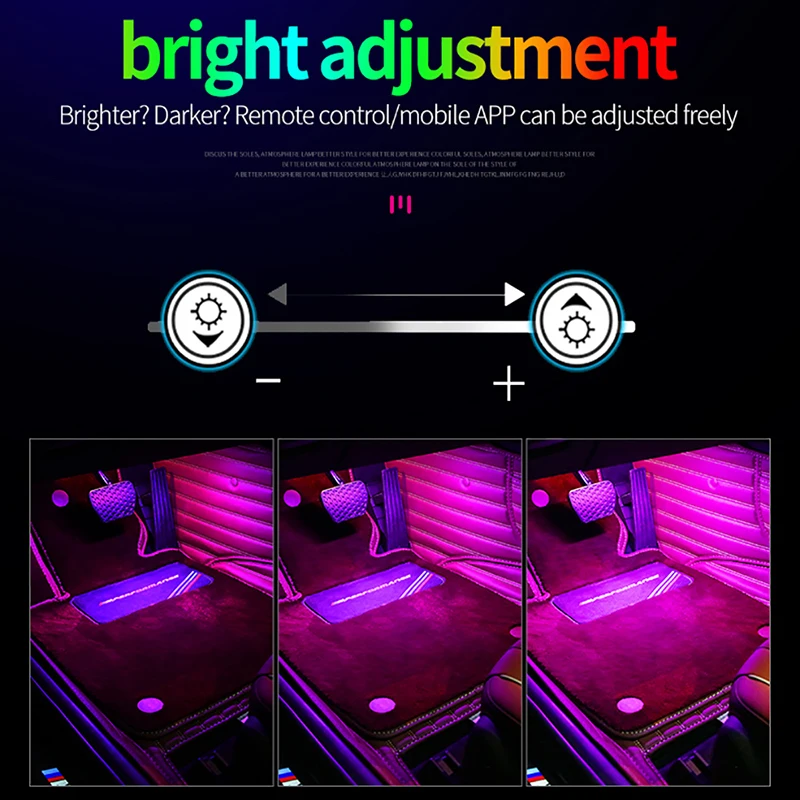 RGB LED Bulb Car Interior Ambient Lights With USB Wireless Remote APP Music Control Multiple Modes Lighting Decorative Auto Lamp |