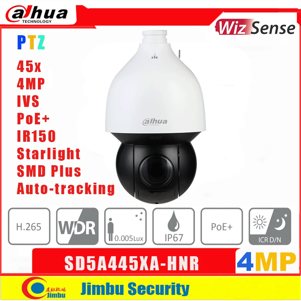 Dahua WizSense Оригинал 4 МП SD5A445XA HNR 45x оптический зум Starlight IR150m SMD Plus IVS автоотслеживание