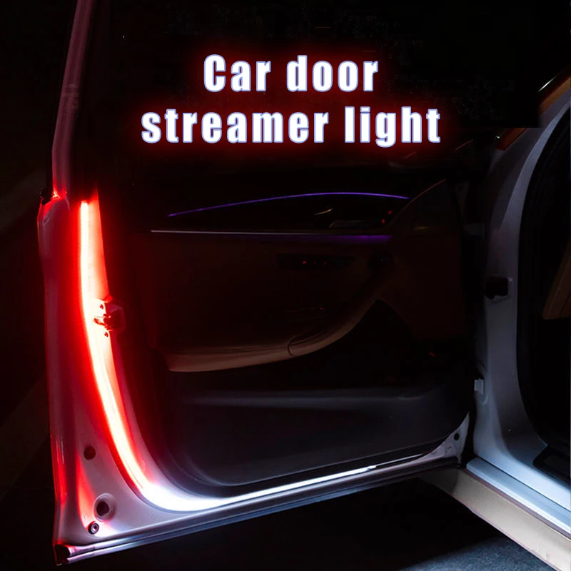 Car Interior Door Welcome Light LED Safety Warning Strobe Signal Lamp Strip 120cm Waterproof 12V Auto Decorative Ambient Lights |