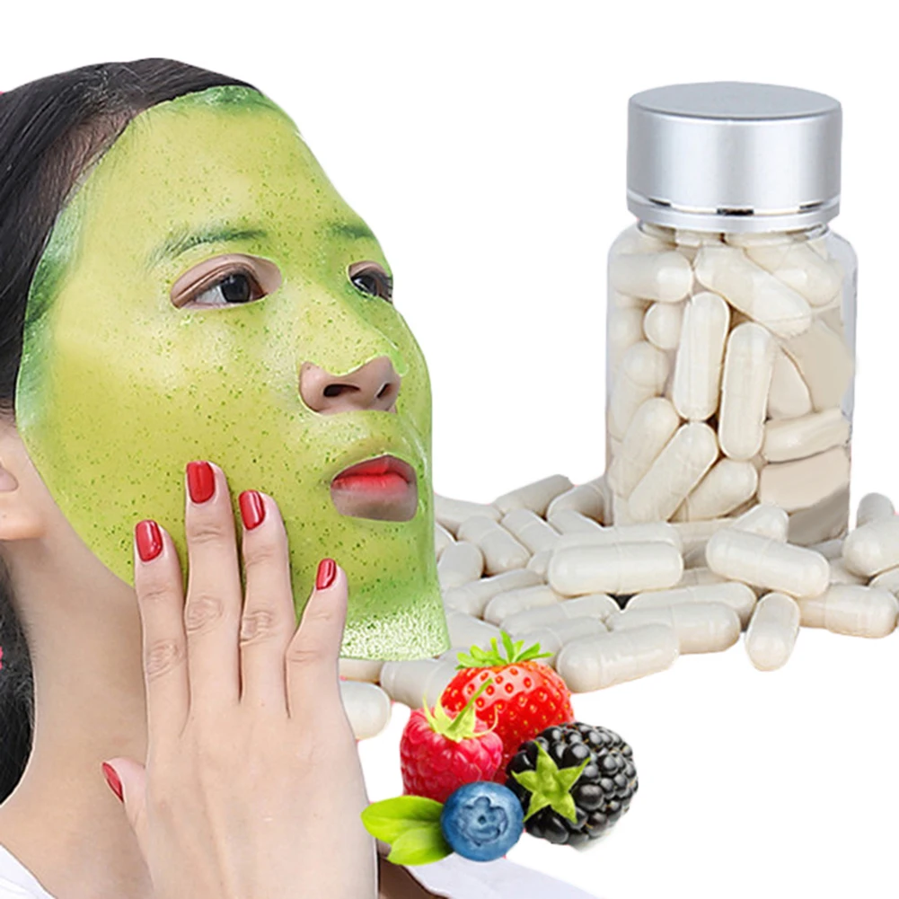 50Pcs Collagen Active Peptide Crystal Mask Powder Hydrating Transparent Jelly Anti Aging Rejuvenation Shrink Pore Capsule M |