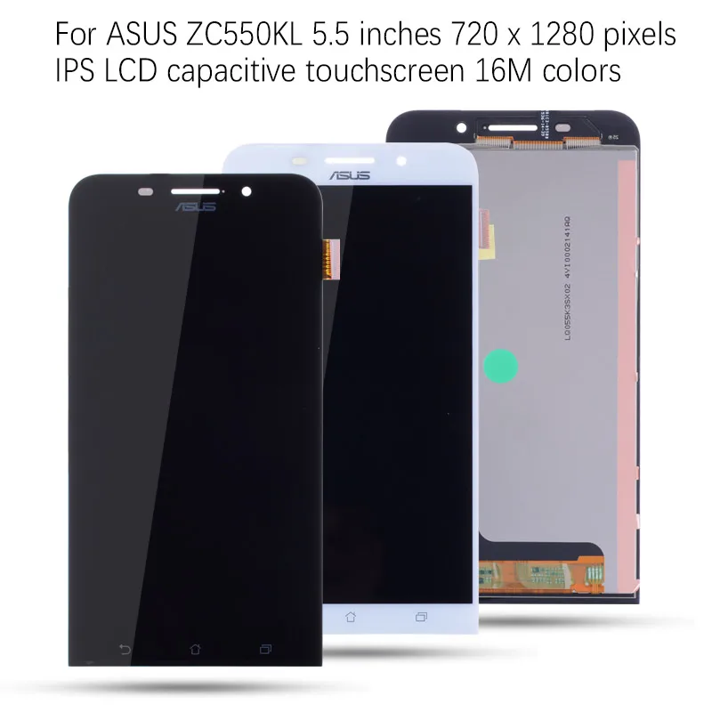 Дисплей для Asus Zenfone Max ZC550KL LCD в сборе с тачскрином на рамке 5.5'' черный белый