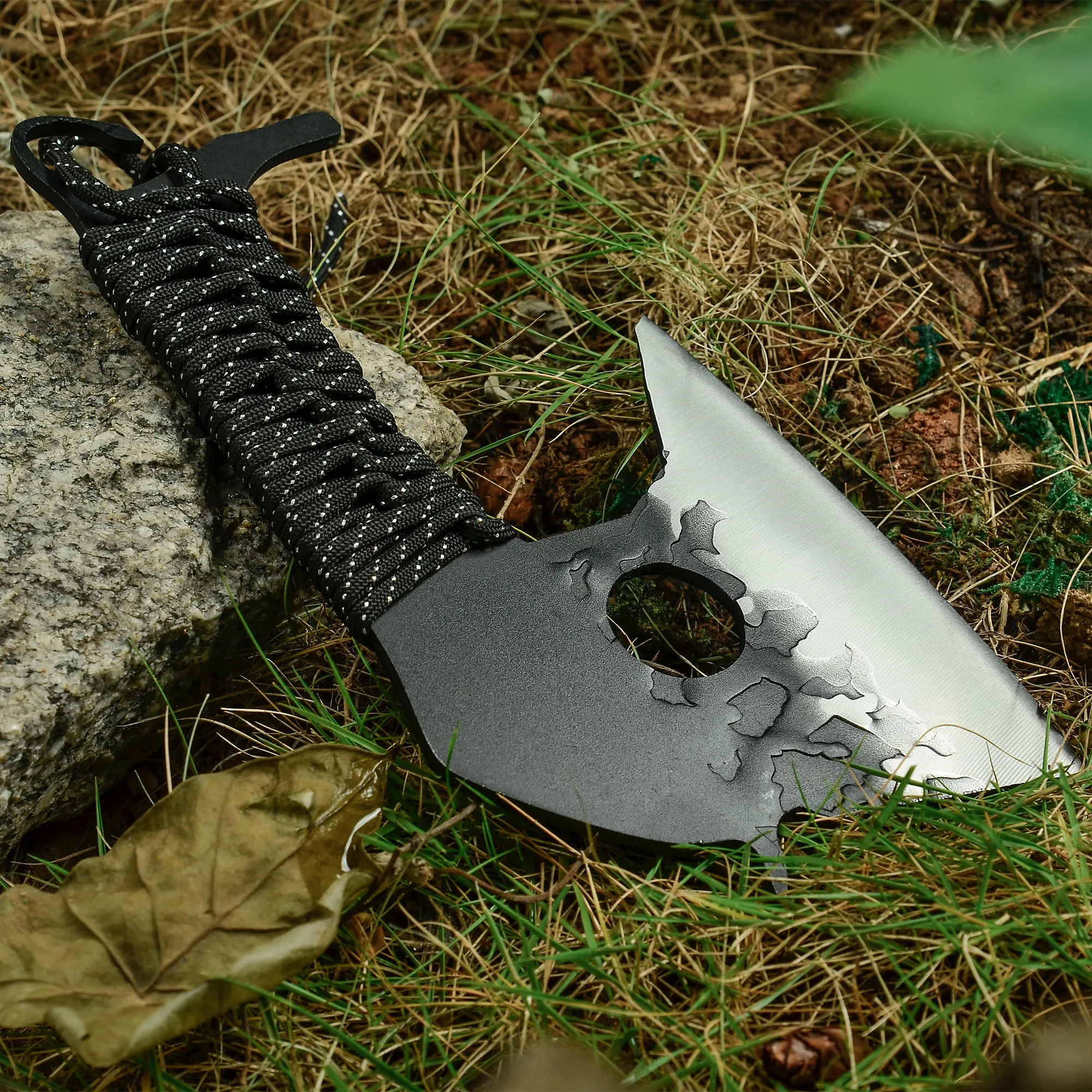 

High-Carbon 5'' INCH Knife Kitchen Axe Knife Hiking BBQ Cleaver Chopping Slaughter Stainless Steel Outdoor Survival Tool