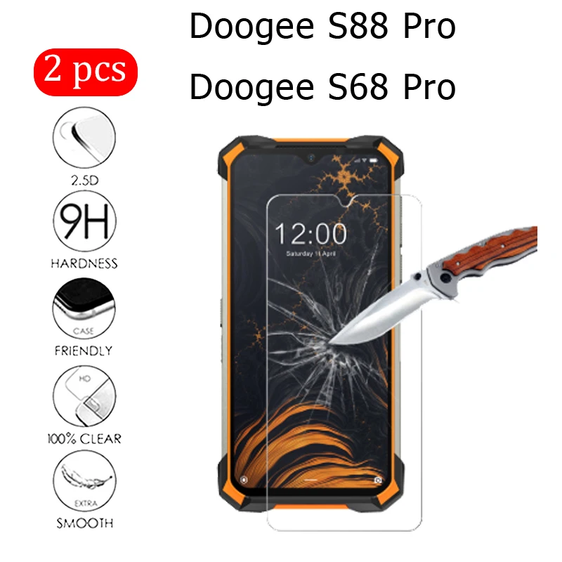 

2-1PCS 9H Tempering Glass For Doogee S88 S68 Pro Protector Scratch Proof Protective Glass For Doogee S 88 S 68 Screen Protector