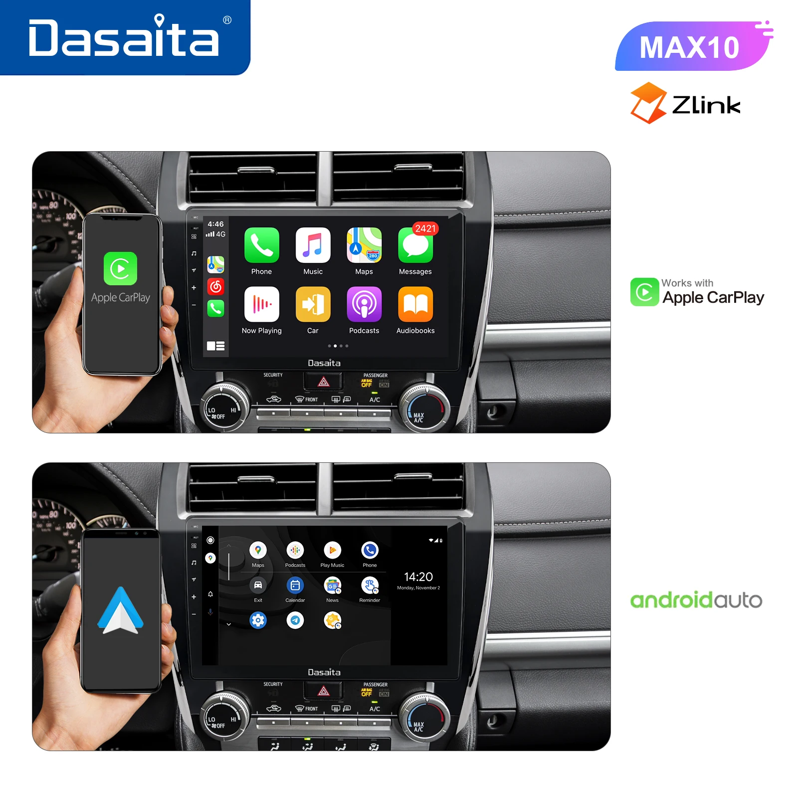 Dasaita 10 2 &quotIPS автомобильный Android 0 1 din плеер для Toyota Camry 2012 2013 2014 США и средний восток