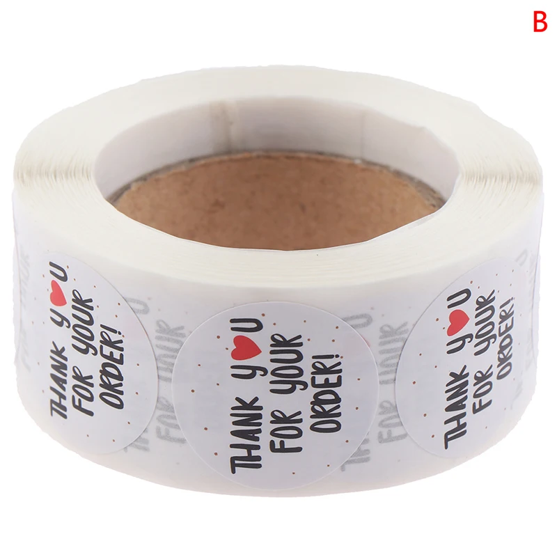 Round Thank You For Sticker Heart Thanks Shopping Stationery Handmade White Labels | Дом и сад