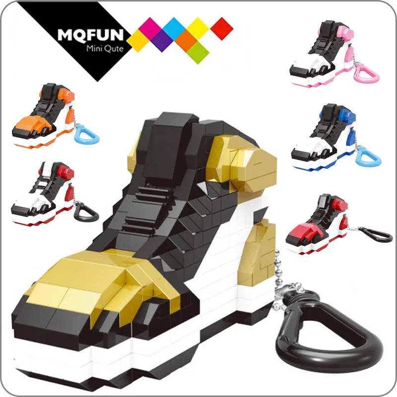 Мини блоки Balody DIY Кирпичи ключ обувь с цепями Модель Строительный брелок в виде