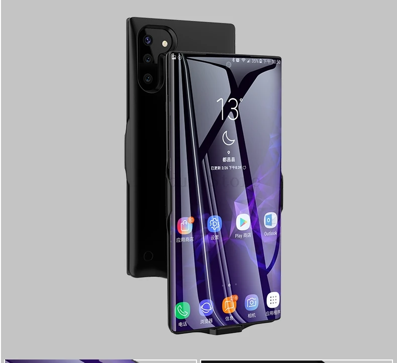 5000 батарея mAh USB зарядное устройство чехол для samsung Galaxy Note 10 Plus внешний Банк питания чехол подставка Зарядка крышка батареи