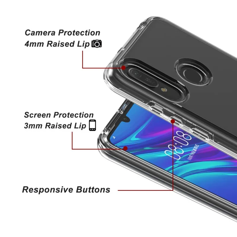 Чехол для Huawei Honor 8A 8S Y6 2019 прозрачный противоударный пластиковый чехол 2 в 1 Y5 Y9 Enjoy 9