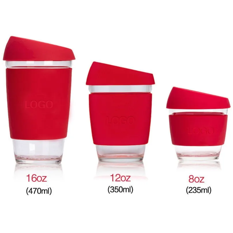 

Re-usable coffee Cup/Travel Mug/High Borosilicate Glass Coffee Cup With Silicone Sleeve/Insulated Safe Water Bottles