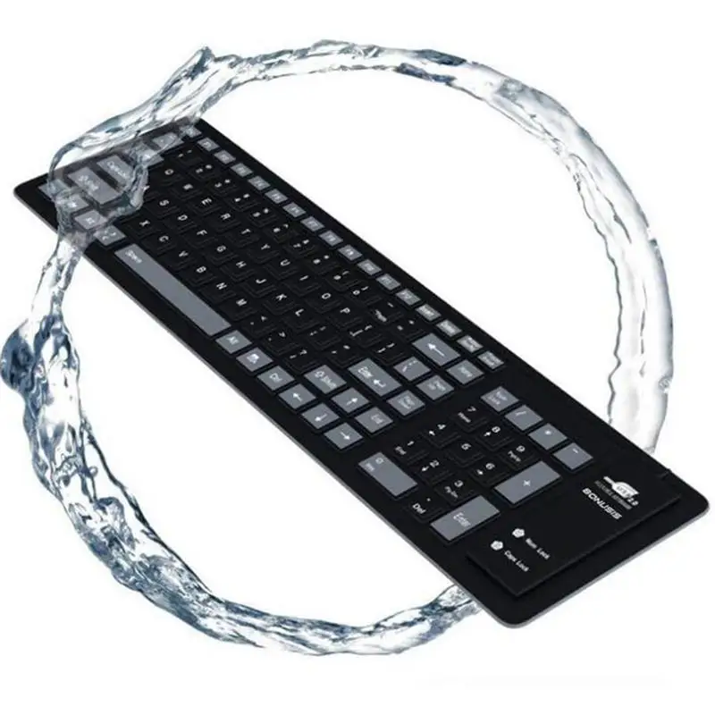

103 Keys Keyboard Foldable Letters Silicone Teclado Layout USB Interface Waterproof Flexible Teclado PC Desktop Laptop Wired