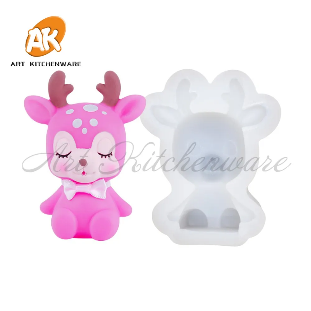 

Модная силиконовая форма для торта в виде животных, оленя, помадка, силиконовые формы для украшения торта, набор инструментов для украшения ...