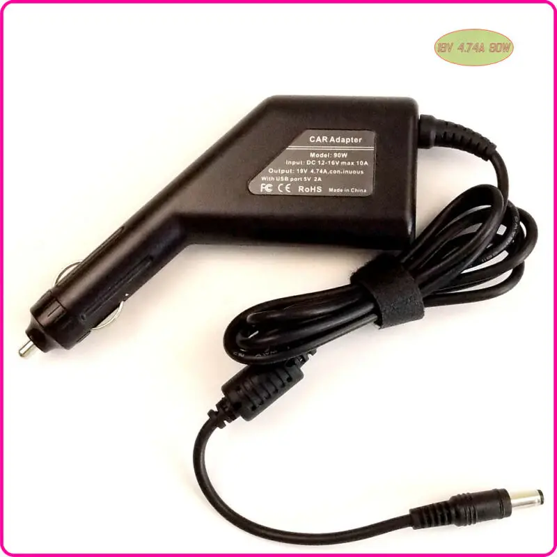 Автомобильный адаптер питания постоянного тока зарядное устройство + USB порт для