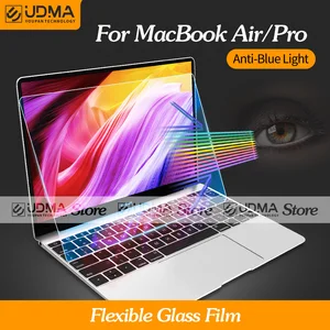 udma anti blue light flexible glass film macbook air pro 12 13 15 16 inch screen protector m1 chip a2337 a2338 free global shipping
