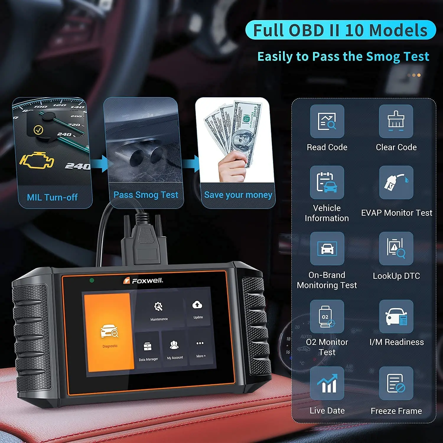 Новинка Foxwell NT726 OBD2 сканер все системы сканирования кода считывания 8 сброс