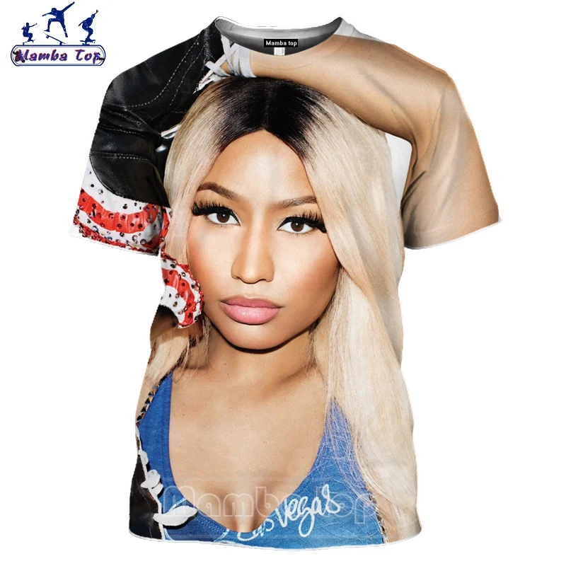 Mamba Top Nicki Minaj T Shirt Men Summer Flaming Lips 3D Print Goddess Singer Concert Bikini Exposed Model Cosplay Women Tshirt | Мужская