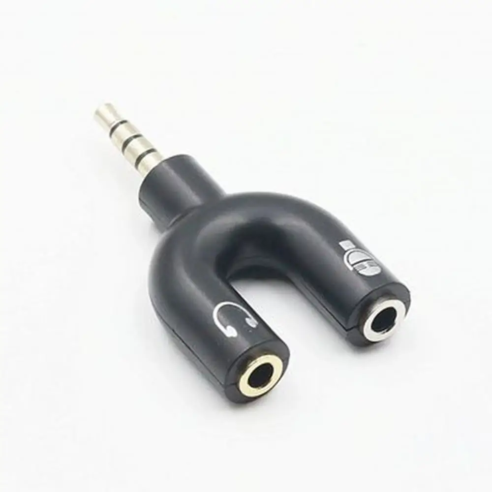 U адаптер двойной разъем 3 5 мм для наушников аудио сплиттер кабелей микрофон 2 в 1